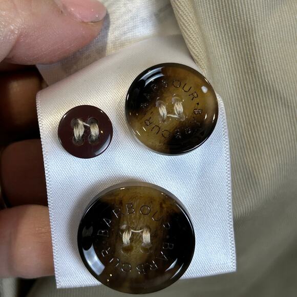 Barbour Short Greta Showerproof Trench Coat Light Fawn Women's 12 NWT Classic - Picture 16 of 16